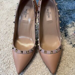 Valentino Women's Beige Studded Heels